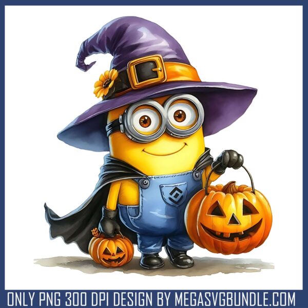 Minion witch halloween png, minions halloween png, pumpkin halloween png