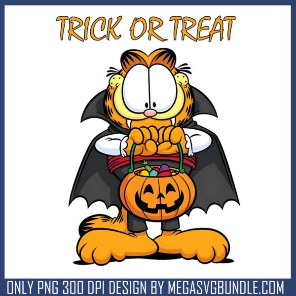 Garfield trick or treat png, garfield halloween costume png