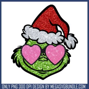 Glitter grinch santa hat design png, christmas hat  png, grinch png