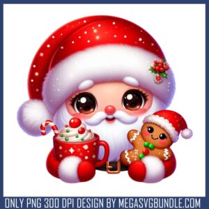 Santa claus and gingerbread png, christmas vacation png