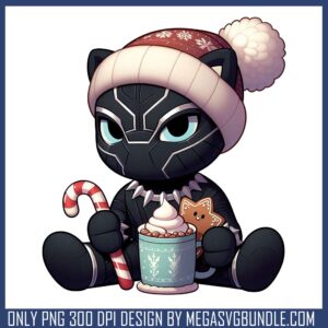 The black panther christmas day png, christmas colors png
