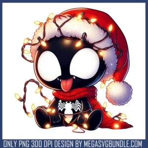 Venom santa claus christmas light png, venom character png