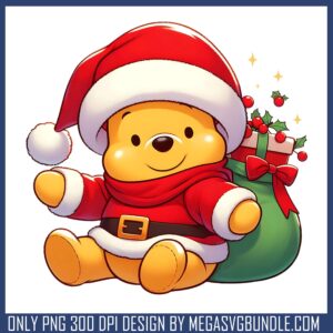 Winnie the pooh santa claus png, christmas movies png