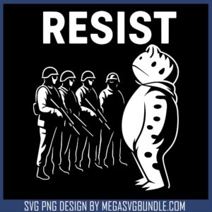 Frogs resist black white svg, anti trump memes​ svg, no kings protest​ svg