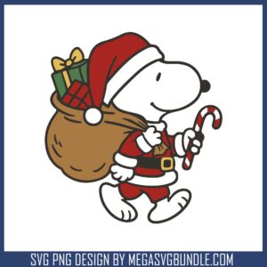 Santa claus snoopy candy svg, snoopy christmas​ svg, snoopy svg