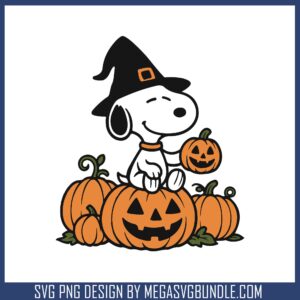 Snoopy witch pumpkin svg, snoopy happy halloween​ svg, snoopy svg