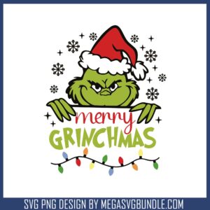 Grinch face merry christmas svg, christmas lights​ svg, grinch svg