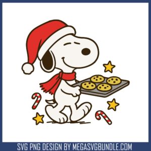 Snoopy with cookie christmas svg, snoopy christmas​ svg