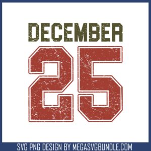 December 25 christmas vintage svg, 25 december svg, christmas day svg