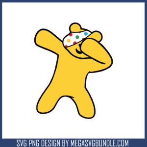 Pudsey bear dabbing pose svg, pudsey bear svg, cartoon svg
