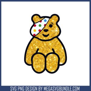 Pudsey bear twinkle design svg, charity raising svg, cartoon svg