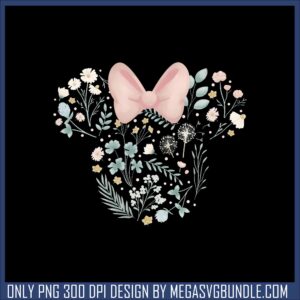 Minnie head flower design png, minnie head png, disney png