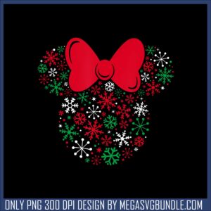 Minnie head snowflakes png, minnie christmas png, disney minnie png