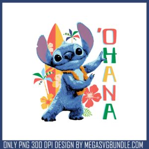 Stitch disney ohana design png, stitch summer png, summer season png