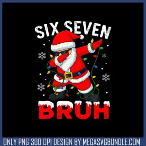 Six seven bruh christmas png, christmas lights​ png, six seven png