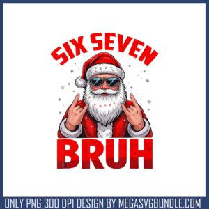 Six seven bruh santa png, santa christmas png, christmas season​ png