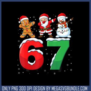 Six seven dabbing sant png, six seven meme png, snowman png