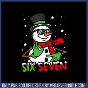 Snowman six seven design png, clipart christmas snowman​ png