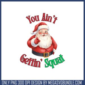 You aint gettin squat png, christmas quote png, santa png